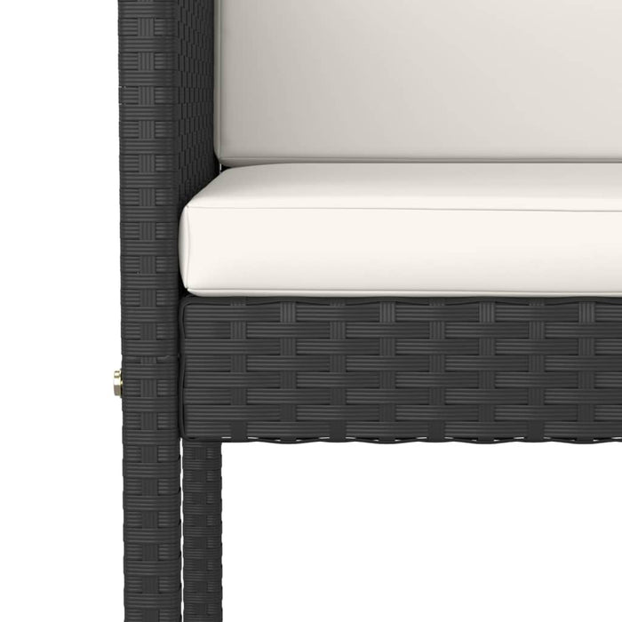 Set mobilier bar de grădină cu perne, 5 piese, negru, poliratan - WALTI WALTI