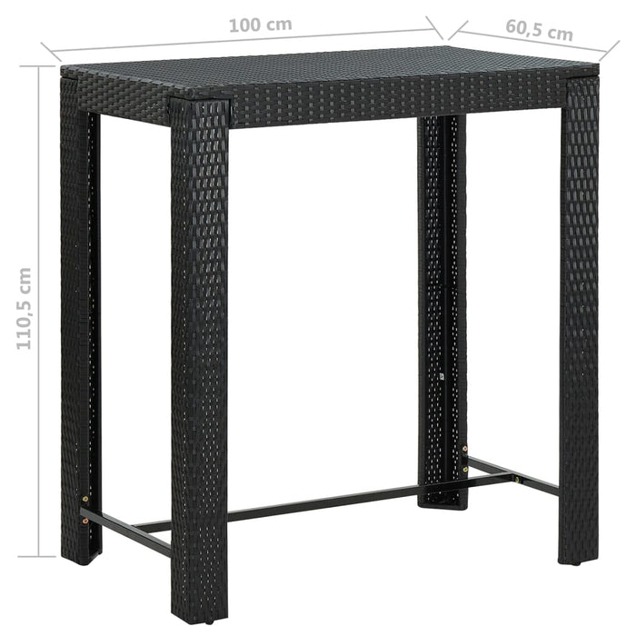 Set mobilier bar de grădină cu perne, 5 piese, negru, poliratan - WALTI WALTI