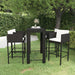 Set mobilier bar de grădină cu perne, 5 piese, negru, poliratan - WALTI WALTI