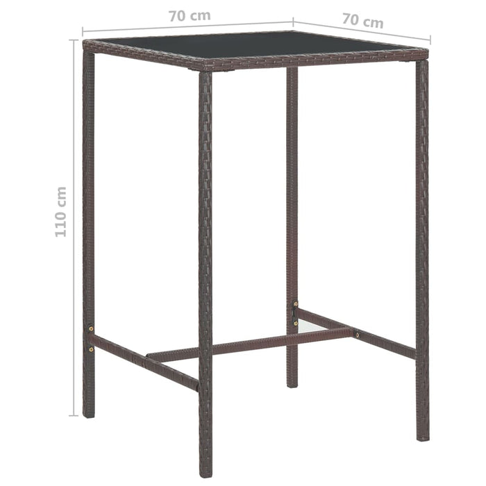 Set mobilier bar de grădină cu perne, 5 piese, maro, poliratan - WALTI WALTI