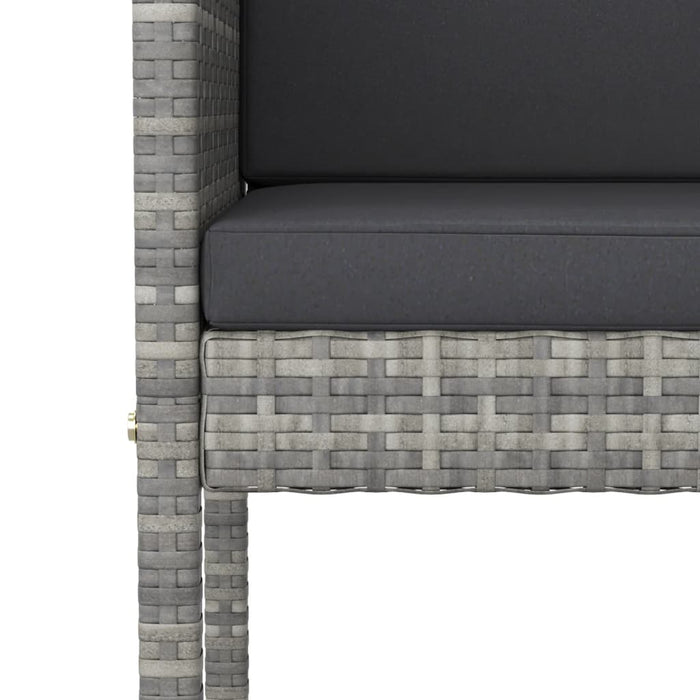 Set mobilier bar de grădină cu perne, 5 piese, gri, poliratan - WALTI WALTI