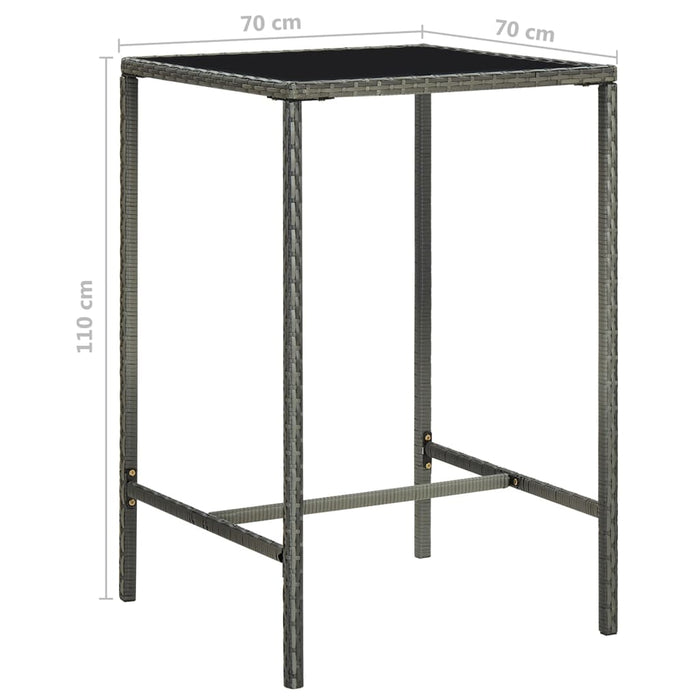 Set mobilier bar de grădină cu perne, 5 piese, gri, poliratan - WALTI WALTI