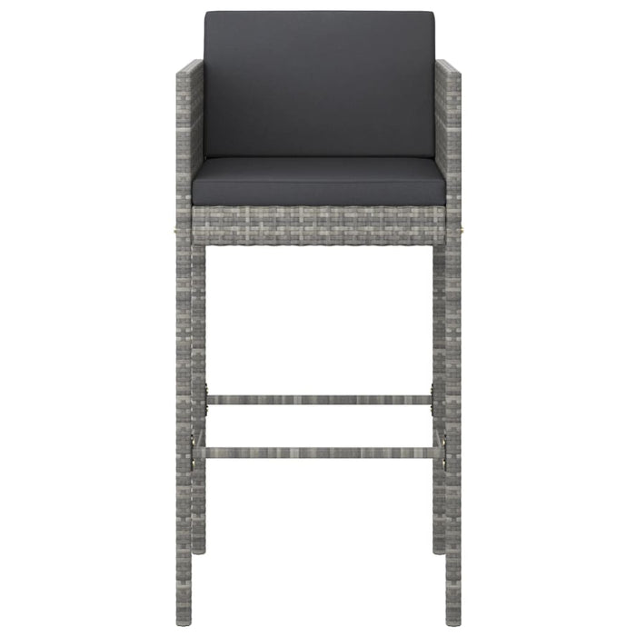Set mobilier bar de grădină cu perne, 5 piese, gri, poliratan - WALTI WALTI