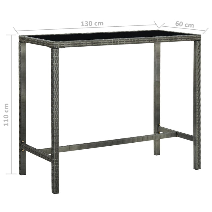 Set mobilier bar de grădină cu perne, 5 piese, gri, poliratan - WALTI WALTI