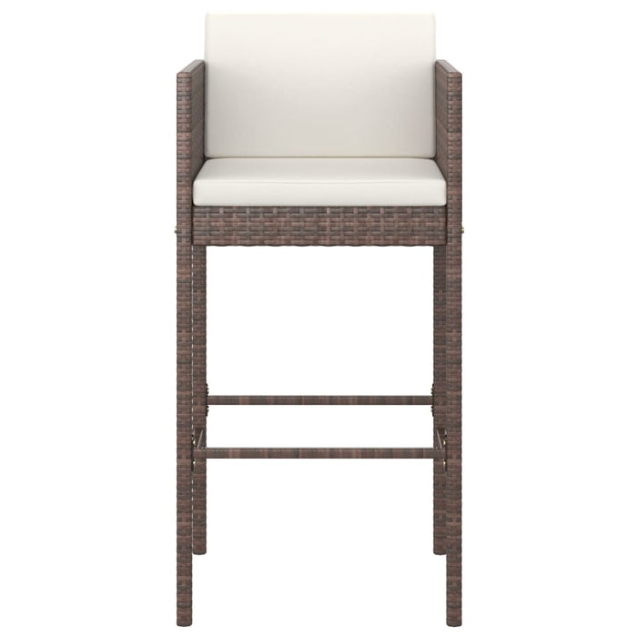 Set mobilier bar de grădină cu perne, 7 piese, maro, poliratan WALTI