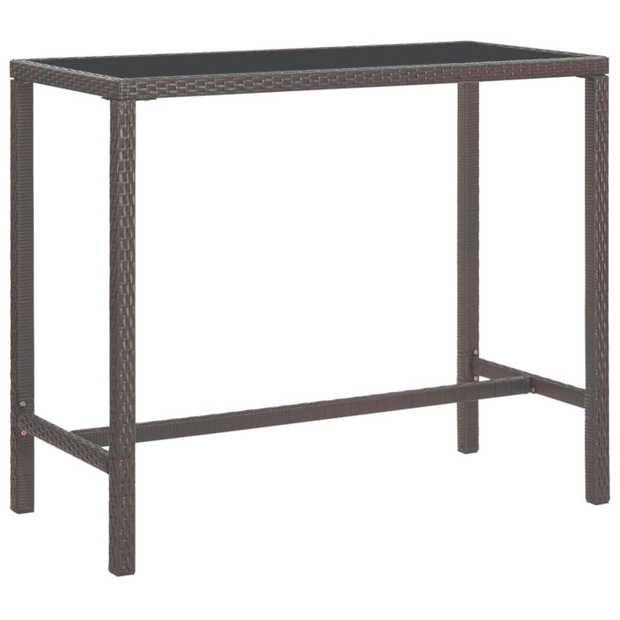 Set mobilier bar de grădină cu perne, 7 piese, maro, poliratan WALTI