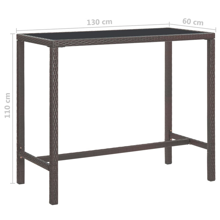 Set mobilier bar de grădină cu perne, 7 piese, maro, poliratan WALTI