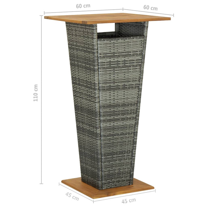 Set mobilier bar de grădină cu perne, 5 piese, gri, poliratan - WALTI WALTI