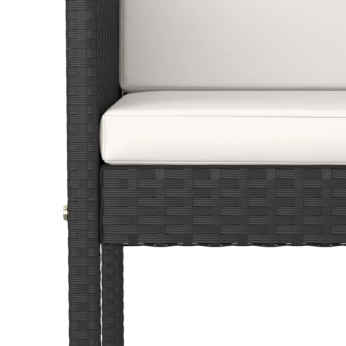 Set mobilier bar de grădină cu perne, 5 piese, negru, poliratan WALTI