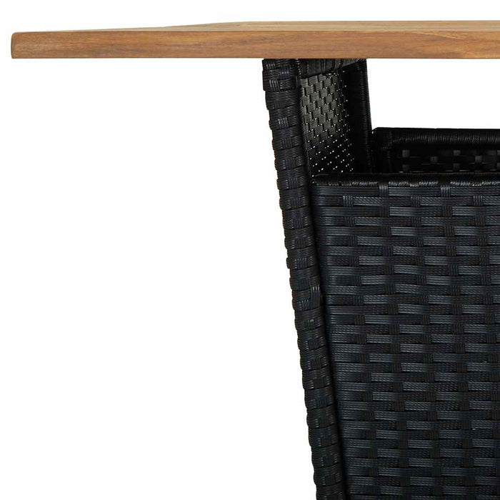 Set mobilier bar de grădină cu perne, 5 piese, negru, poliratan WALTI