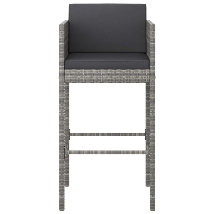 Set mobilier bar de grădină cu perne, 5 piese, gri, poliratan - WALTI WALTI
