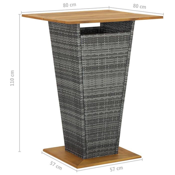 Set mobilier bar de grădină cu perne, 5 piese, gri, poliratan - WALTI WALTI