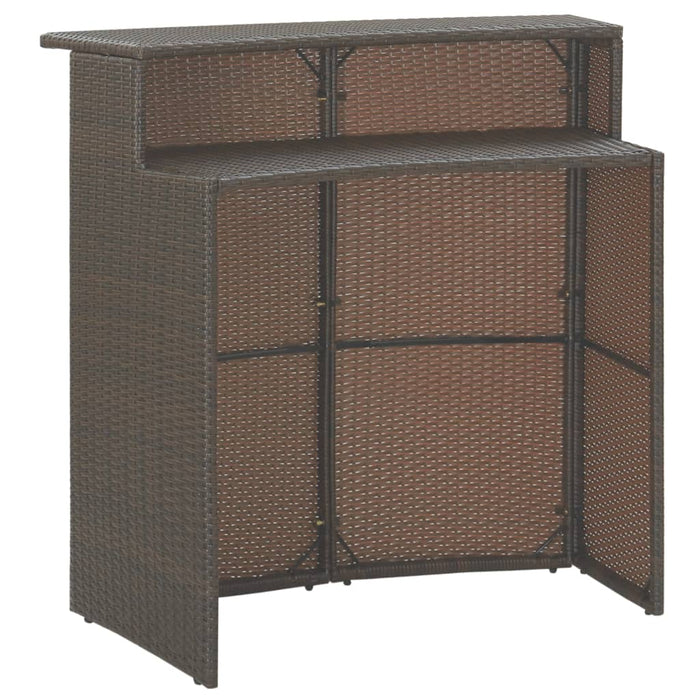 Set mobilier bar de grădină, cu perne, 3 piese, maro, poliratan - WALTI WALTI