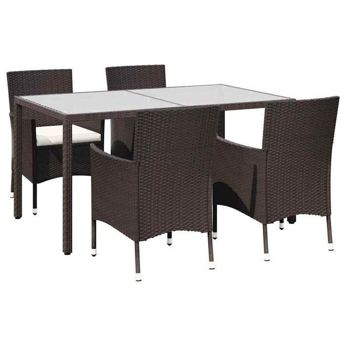 Set mobilier de exterior cu perne, 5 piese, maro, poliratan - WALTI WALTI