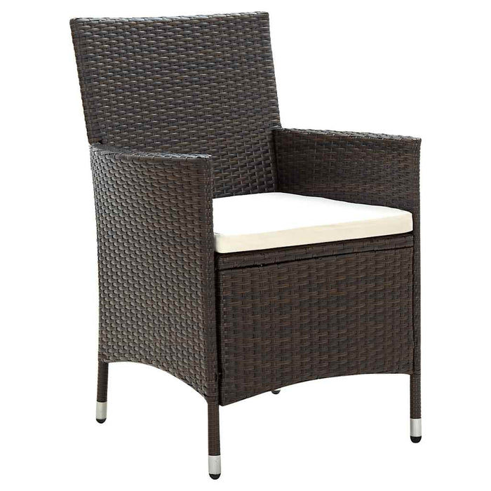 Set mobilier de exterior cu perne, 5 piese, maro, poliratan - WALTI WALTI