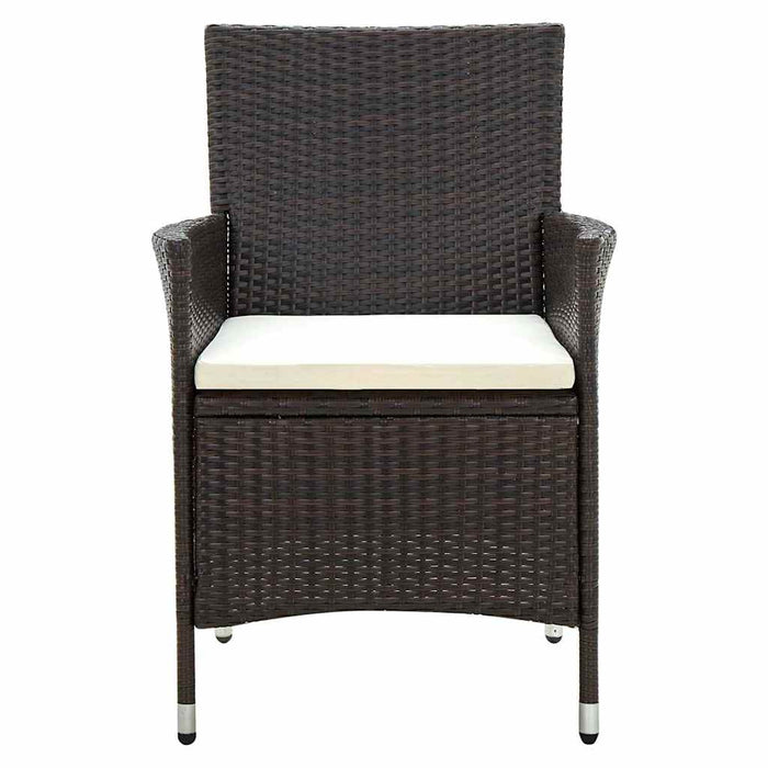 Set mobilier de exterior cu perne, 5 piese, maro, poliratan - WALTI WALTI