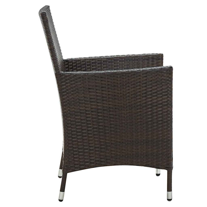 Set mobilier de exterior cu perne, 5 piese, maro, poliratan - WALTI WALTI