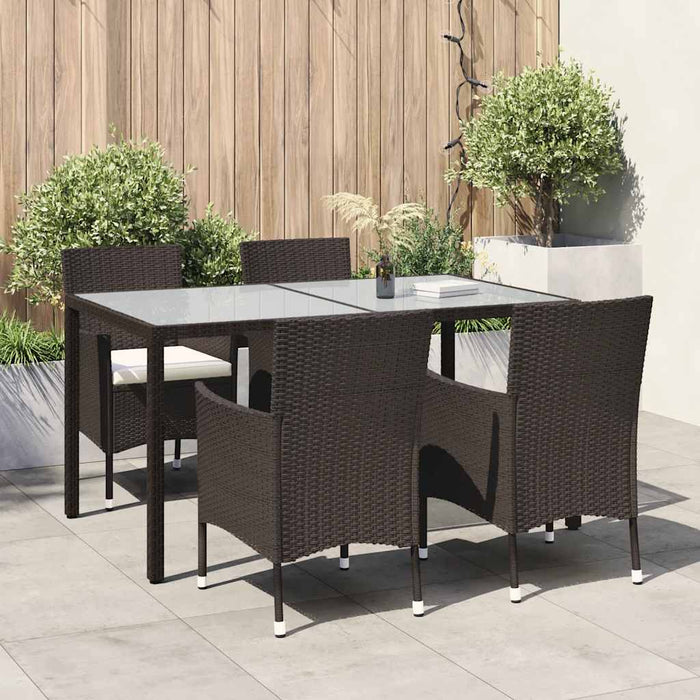 Set mobilier de exterior cu perne, 5 piese, maro, poliratan - WALTI WALTI