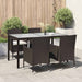 Set mobilier de exterior cu perne, 5 piese, maro, poliratan - WALTI WALTI