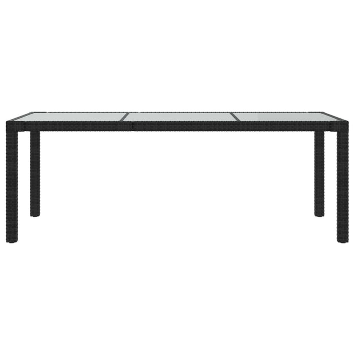 Set mobilier de exterior cu perne, 7 piese, negru, poliratan WALTI