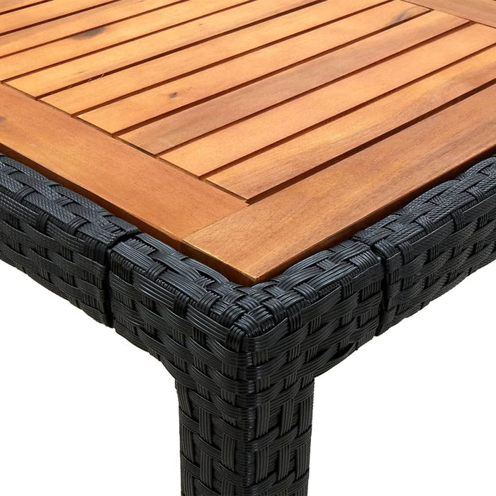 Set mobilier de exterior cu perne, 7 piese, negru, poliratan WALTI