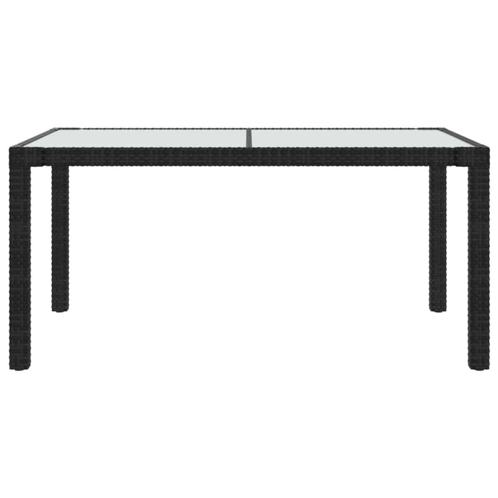 Set mobilier de exterior cu perne, 5 piese, negru, poliratan WALTI