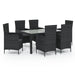 Set mobilier de exterior cu perne, 7 piese, negru, poliratan - WALTI WALTI