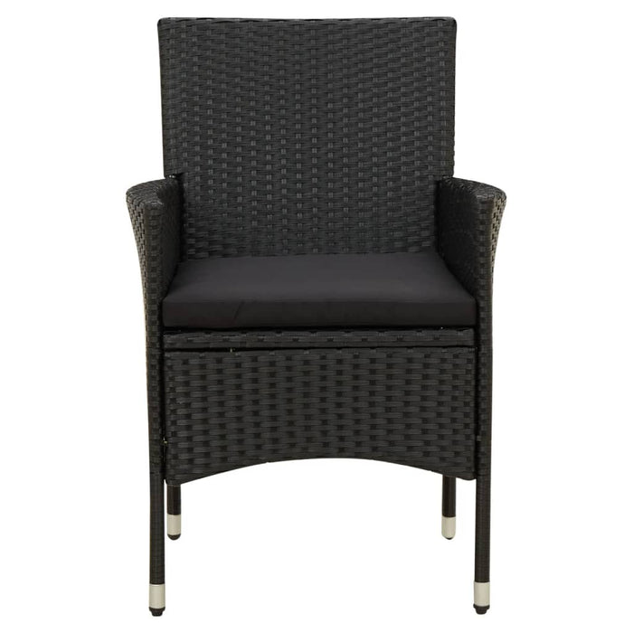 Set mobilier de exterior cu perne, 7 piese, negru, poliratan - WALTI WALTI