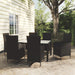 Set mobilier de exterior cu perne, 7 piese, negru, poliratan - WALTI WALTI