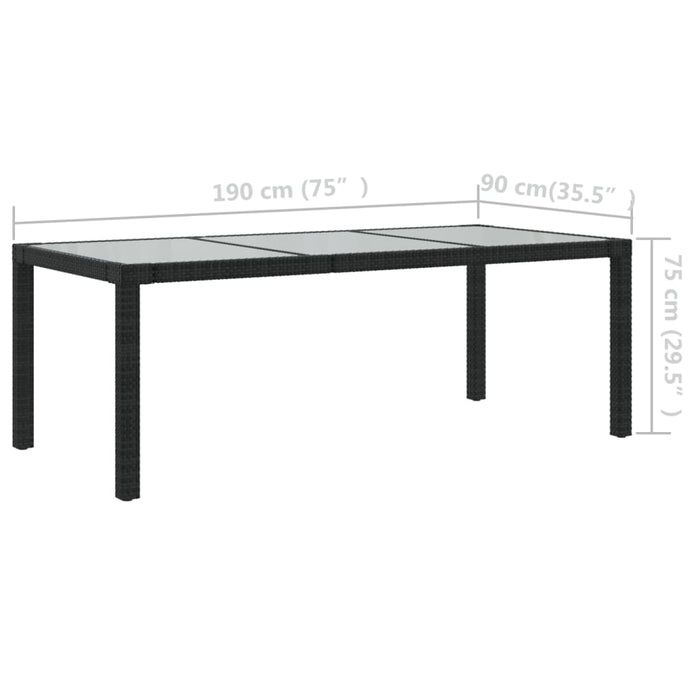 Set mobilier de grădină cu perne, 9 piese, negru, poliratan - WALTI WALTI