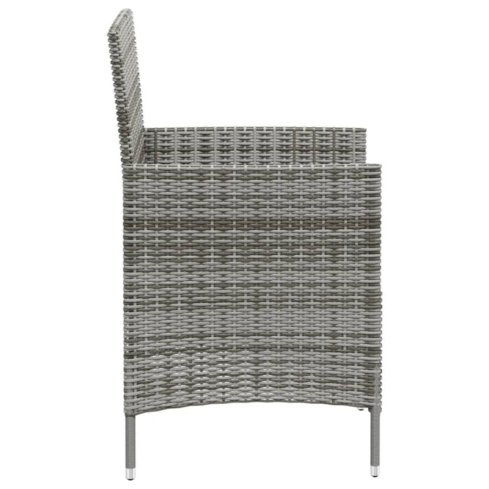 Set mobilier de exterior cu perne, 3 piese, gri, poliratan WALTI