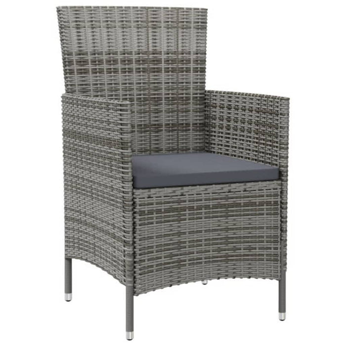 Set mobilier de grădină cu perne, 7 piese, gri, poliratan WALTI