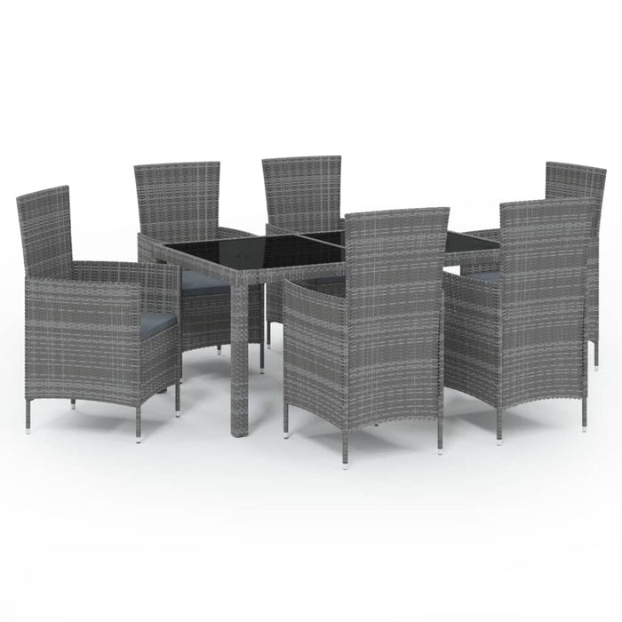 Set mobilier de grădină cu perne, 7 piese, gri, poliratan - WALTI WALTI