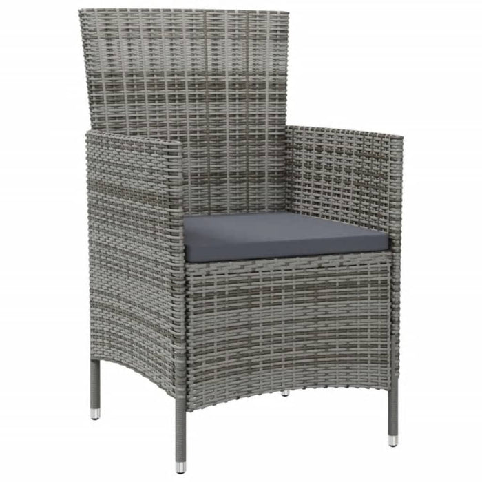 Set mobilier de grădină cu perne, 7 piese, gri, poliratan WALTI