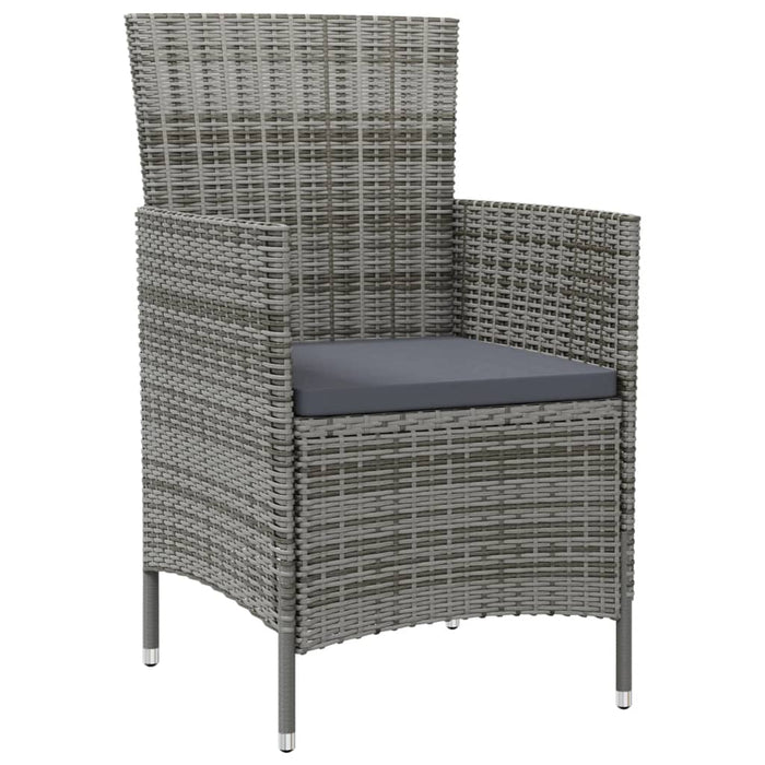 Set mobilier de grădină cu perne, 9 piese, gri, poliratan WALTI