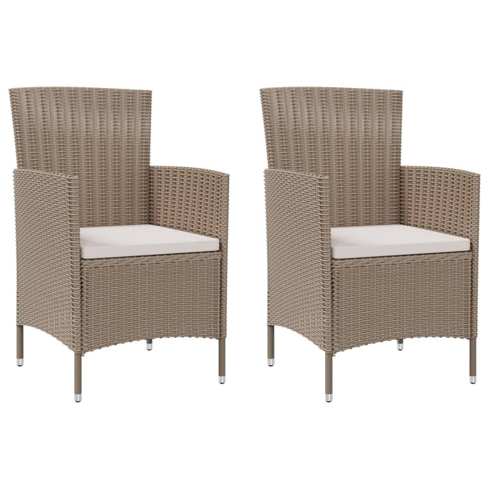 Set mobilier de exterior cu perne, 3 piese, bej, poliratan WALTI