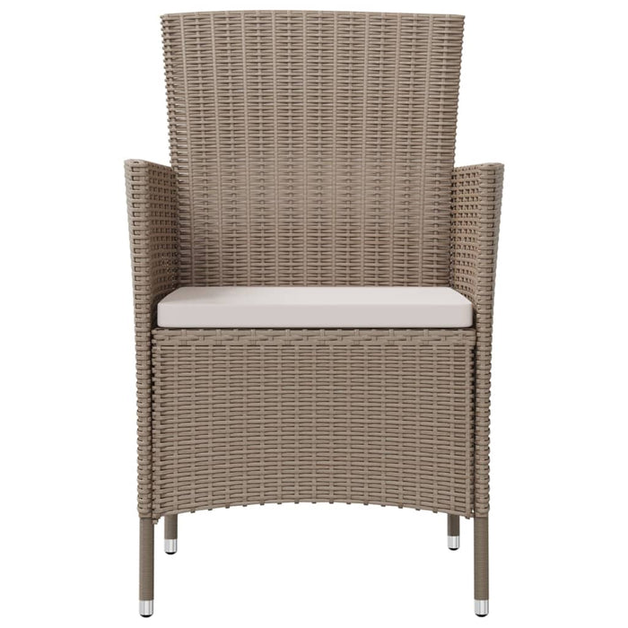 Set mobilier de exterior cu perne, 3 piese, bej, poliratan WALTI