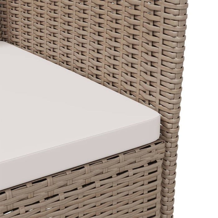 Set mobilier de exterior cu perne, 3 piese, bej, poliratan WALTI
