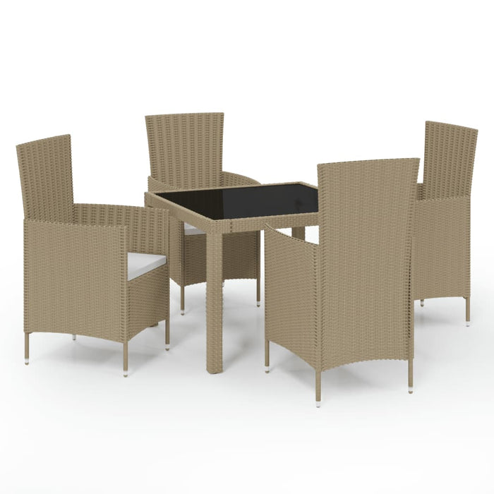 Set mobilier grădină cu perne, 5 piese, bej, poliratan - WALTI WALTI