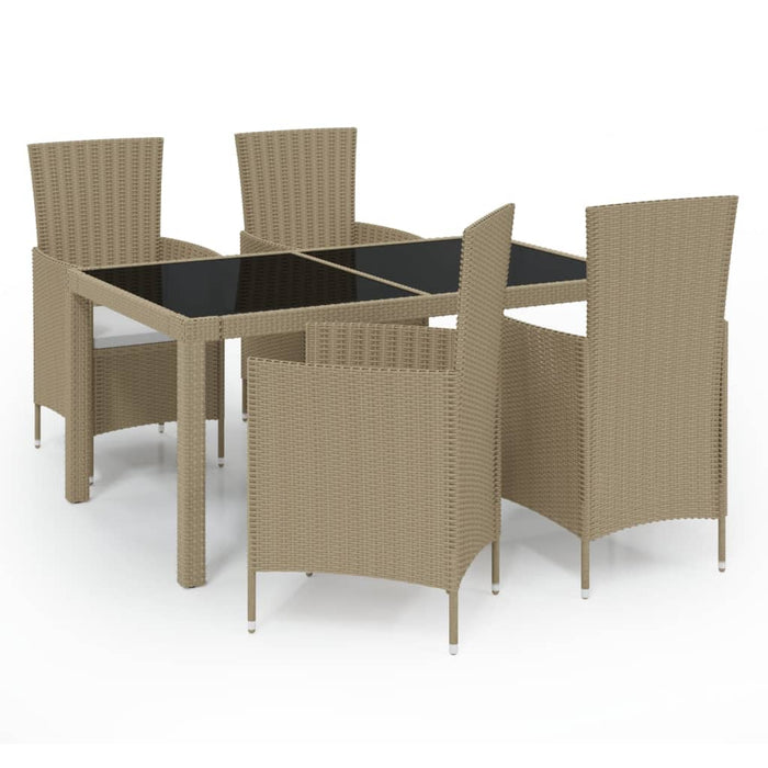 Set mobilier grădină cu perne, 5 piese, bej, poliratan - WALTI WALTI