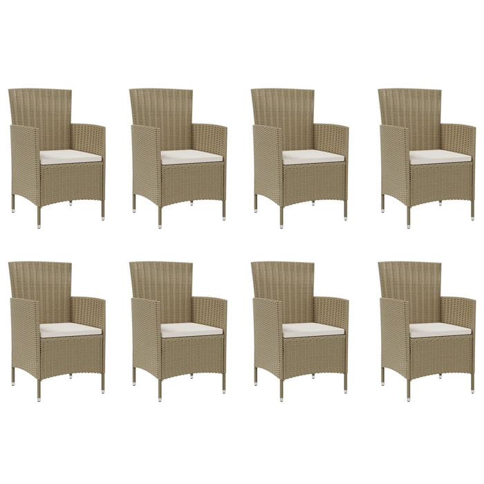 Set mobilier de grădină cu perne, 9 piese, bej, poliratan - WALTI WALTI