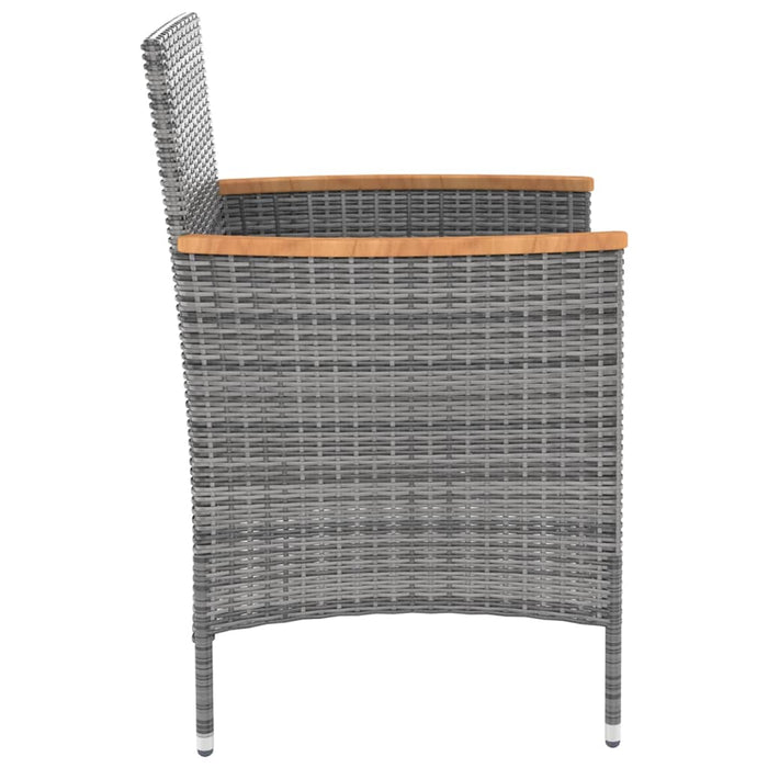 Set mobilier de exterior cu perne, 5 piese, gri, poliratan - WALTI WALTI
