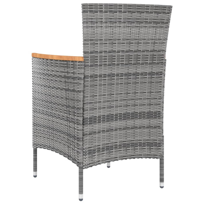 Set mobilier de exterior cu perne, 5 piese, gri, poliratan - WALTI WALTI