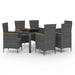 Set mobilier exterior cu perne, 7 piese, negru/gri, poliratan - WALTI WALTI