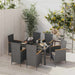 Set mobilier exterior cu perne, 7 piese, negru/gri, poliratan - WALTI WALTI