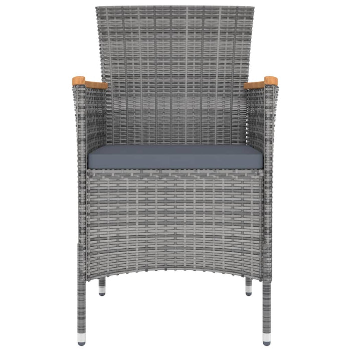 Set mobilier de grădină cu perne, 9 piese, gri, poliratan WALTI