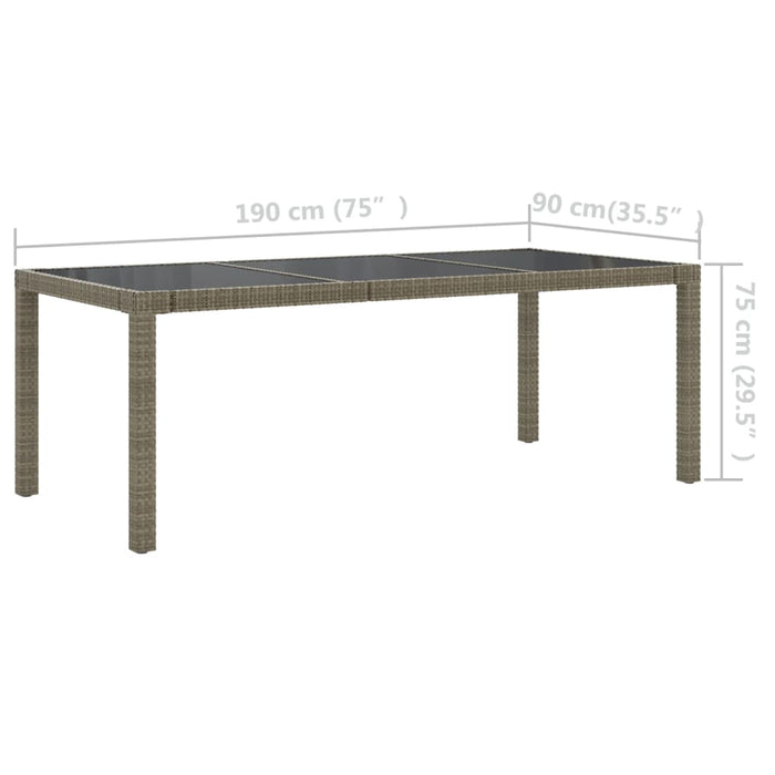 Set mobilier de grădină cu perne, 9 piese, gri, poliratan WALTI