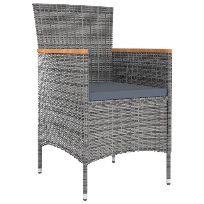 Set mobilier de grădină cu perne, 9 piese, gri, poliratan WALTI