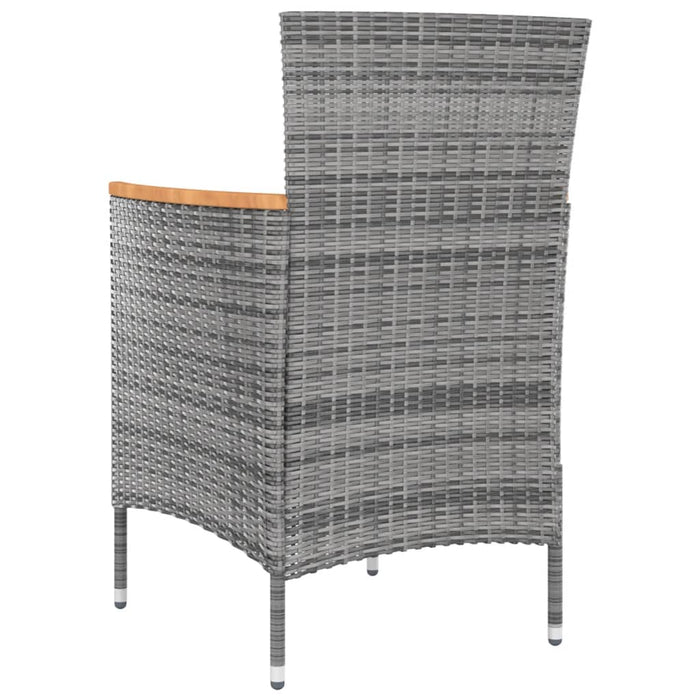 Set mobilier de grădină cu perne, 9 piese, gri, poliratan WALTI