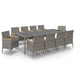 Set mobilier de exterior cu perne 11 piese negru/gri, poliratan - WALTI WALTI